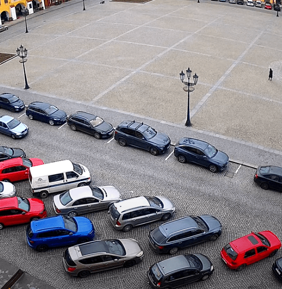 Kroměříž Velké náměstí parkoviště