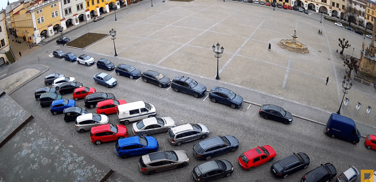 Kroměříž Velké náměstí parkoviště